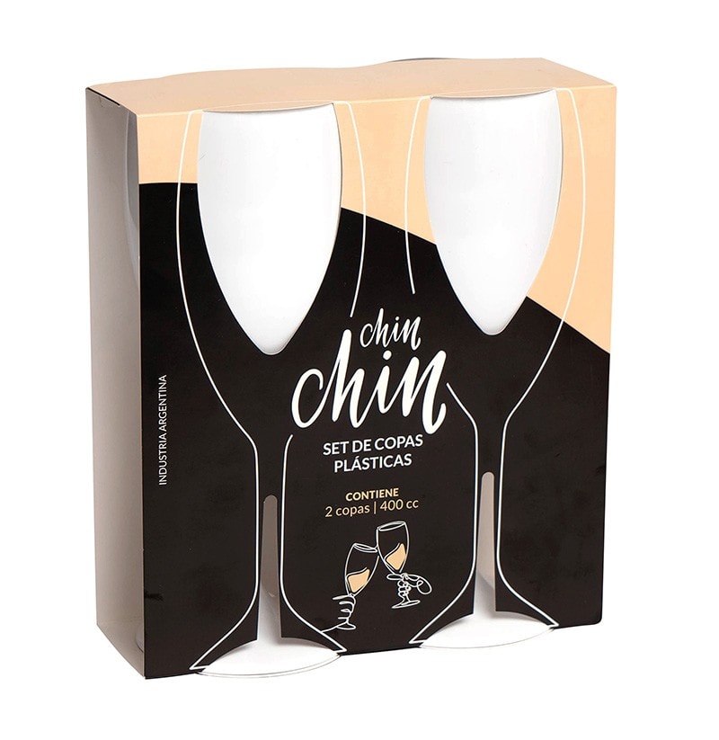 CAJA X 2 COPAS DE VINO/AGUA, S/Imp